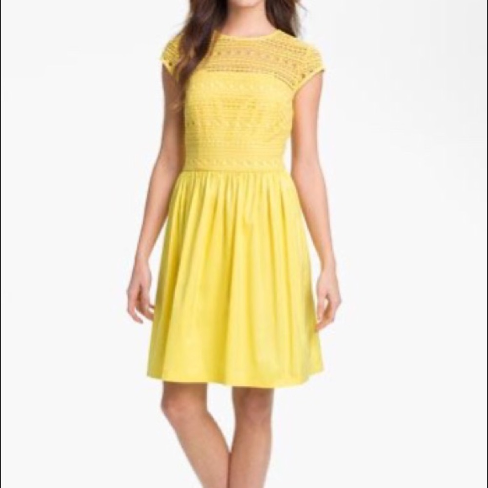 Yellow Fit and Flare Dress